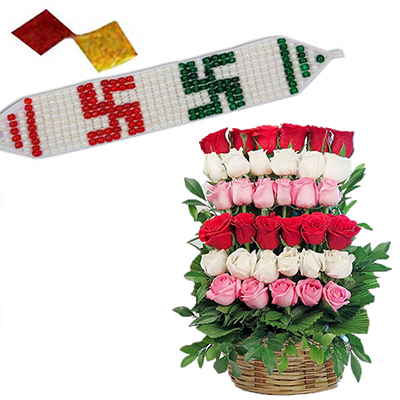 "Rakhi - ZR-5120 -code100(SINGLE RAKHI), Flower Arrangement - Click here to View more details about this Product